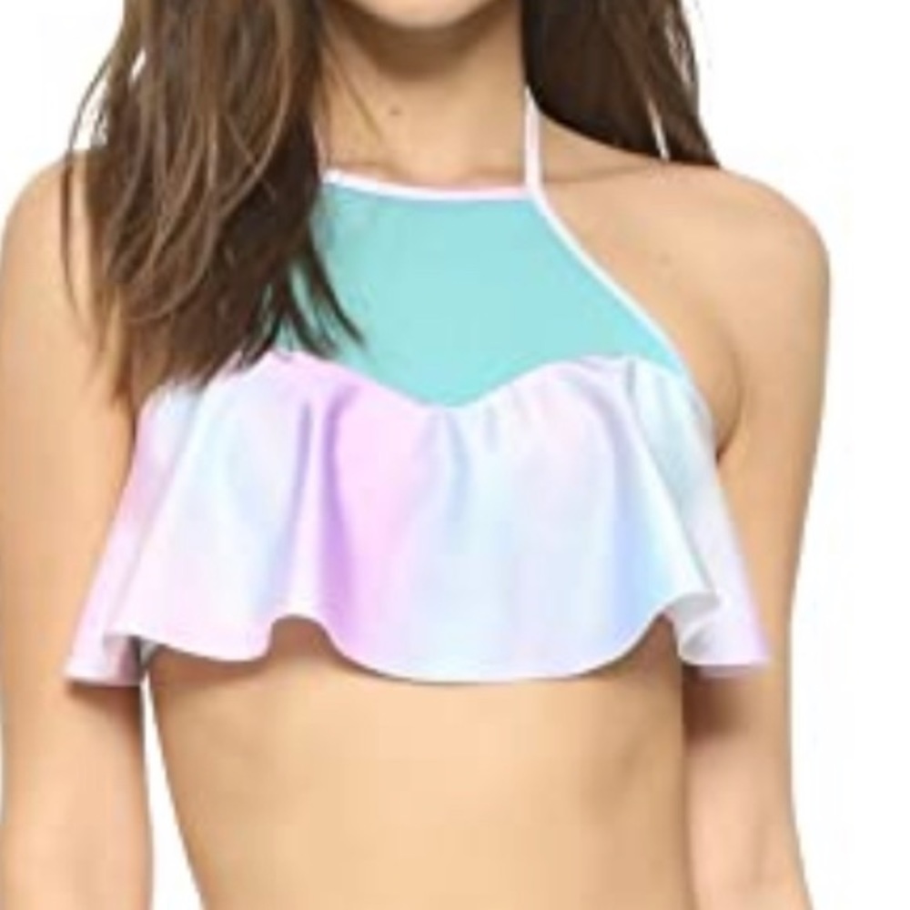 NWOT Wildfox Hologram Halter Bikini Top Large